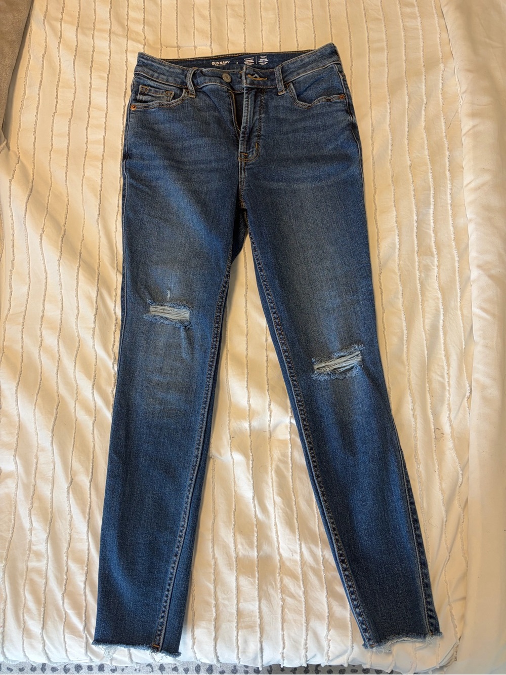 Old Navy rockstar Blue Ripped Skinny Jeans size 4